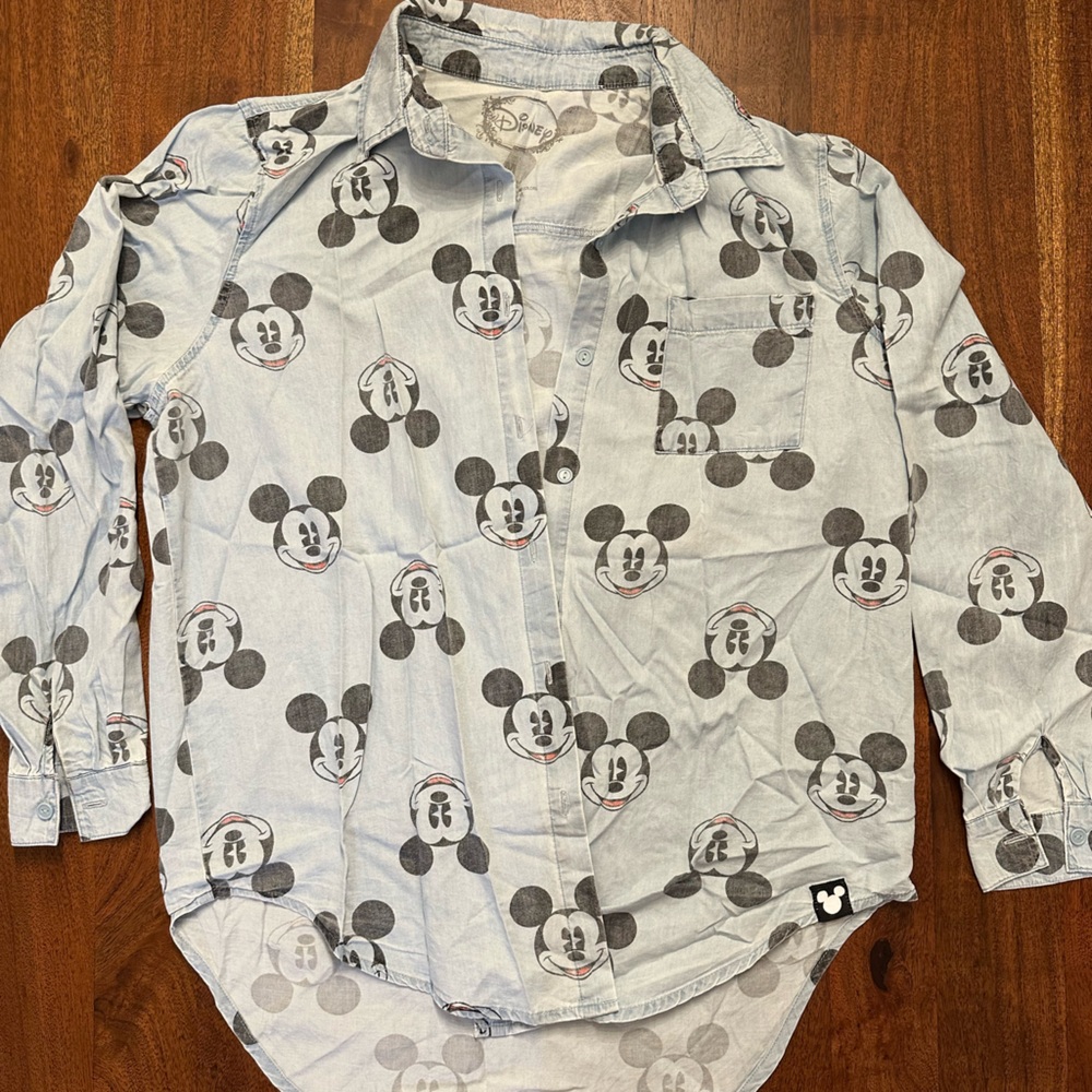 Disney Mickey Mouse Button Down denim shirt